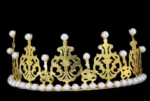 Diadème couronne dorée avec perles et strass