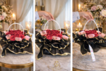 Panier d’Argent Mélangé de Roses Personnalisé ( Prix sur demande) – Image 2