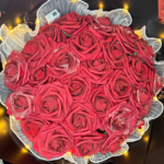 Bouquet Luxe de Roses Rouges Éternelles avec Lumières LED