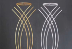 Centre de Table Design Métal – Support à Fleurs Doré ou Blanc (Location) – Image 2